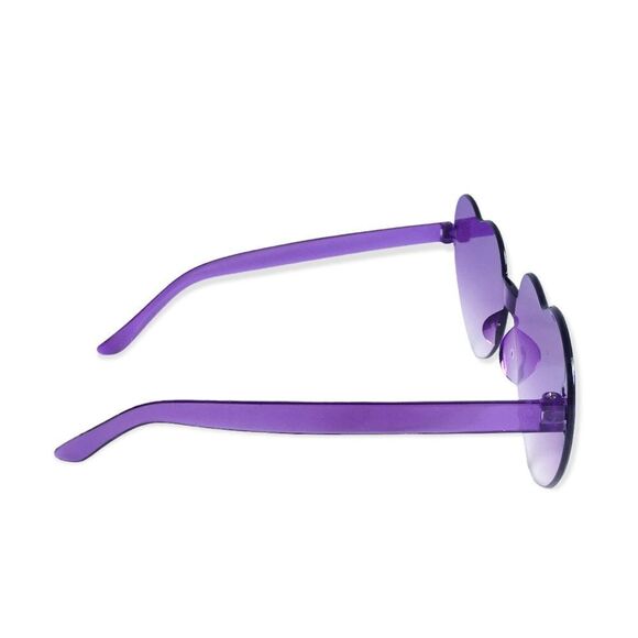 🆕Purple Heart Shaped Rimless Tinted Lens Sunglasses - Picture 3 of 5